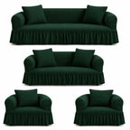 Luxury Turkish Bubble Stretch Sofa Cover for Living Room | In Green Color