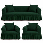 Luxury Turkish Bubble Stretch Sofa Cover for Living Room | In Green Color
