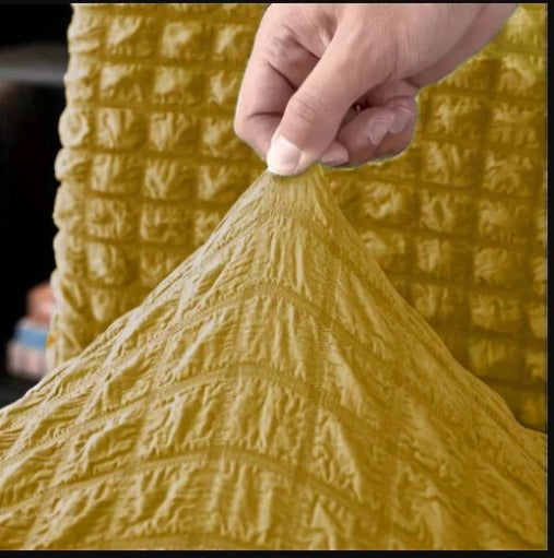 Luxury Turkish Bubble Stretch Sofa Cover for Living Room | In Golden Color