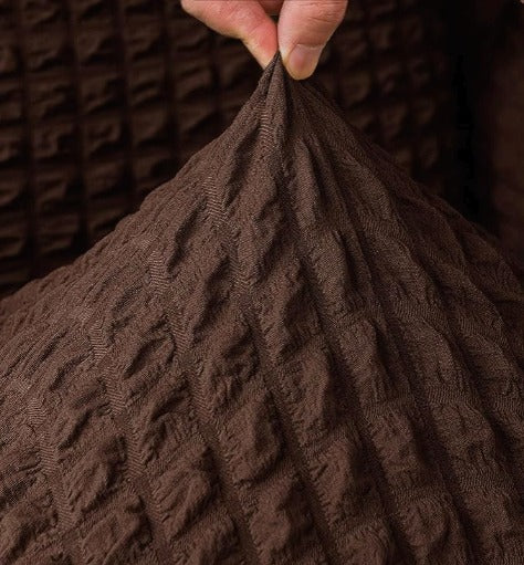 Luxury Turkish Bubble Stretch Sofa Cover for Living Room | In Brown Color