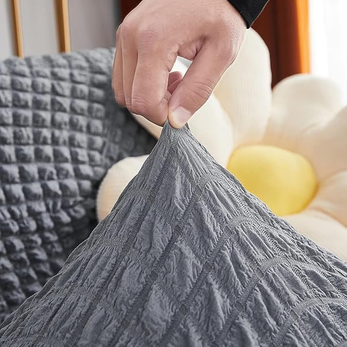 Luxury Turkish Bubble Stretch Sofa Cover for Living Room | In Gray Color