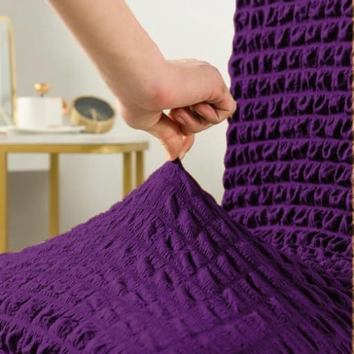 Luxury Turkish Bubble Stretch Sofa Cover for Living Room | In Purple Color
