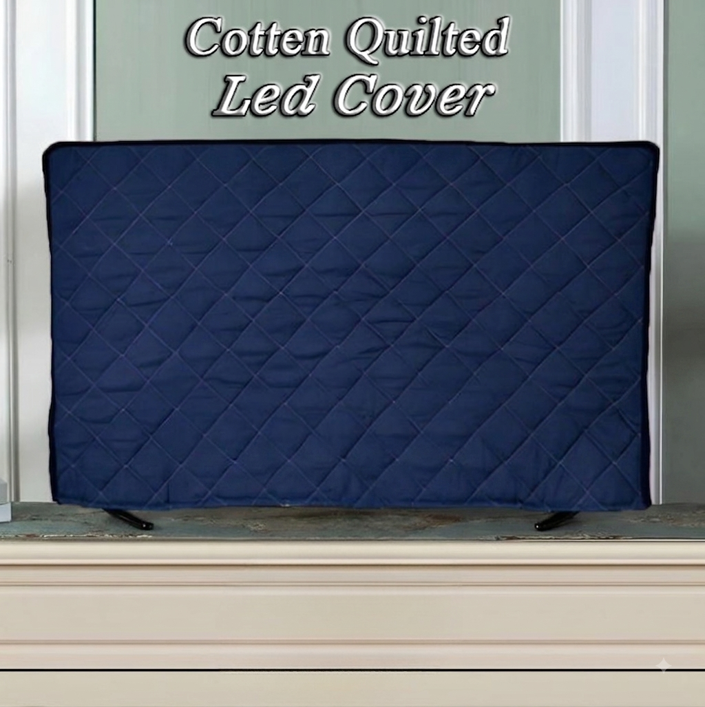 Cotton Quilted LED TV Cover – Dustproof LCD Screen Protector (All Sizes) | In Navy Blue Color (