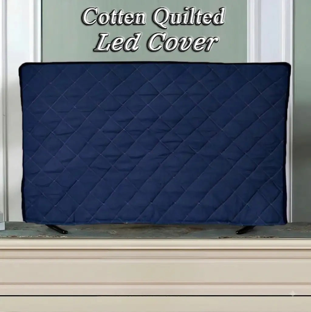 Cotton Quilted LED TV Cover – Dustproof LCD Screen Protector (All Sizes) | In Navy Blue Color (