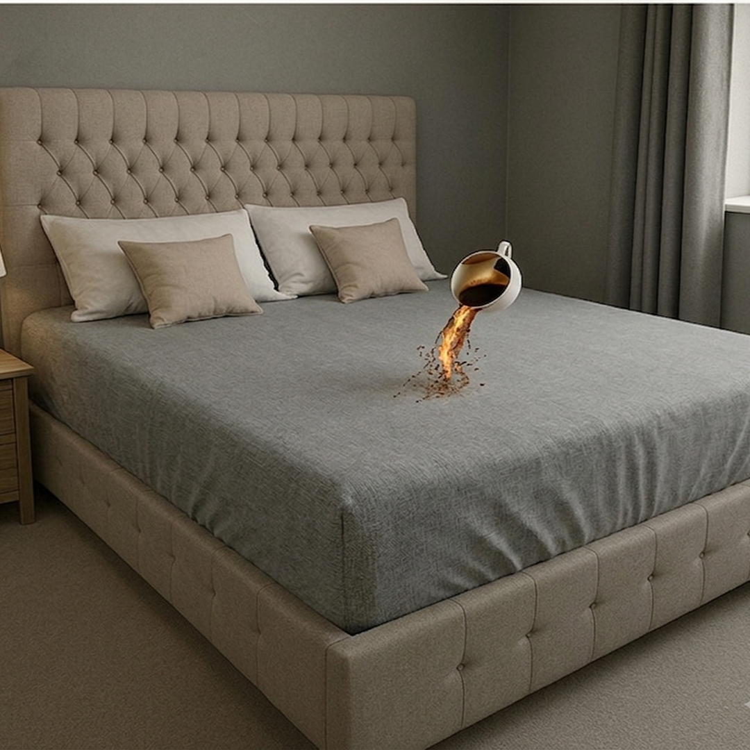 100% Waterproof Fitted Mattress Protector – Dustproof & Breathable Bed Cover (All Sizes) | In Gray Color