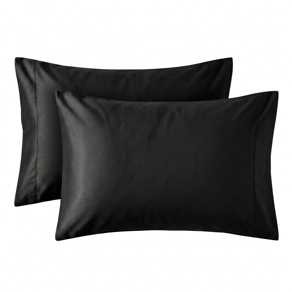 100% Waterproof Pillow Protector with Zipper – Dustproof & Allergen-Proof Pillow Cover | In Black Color