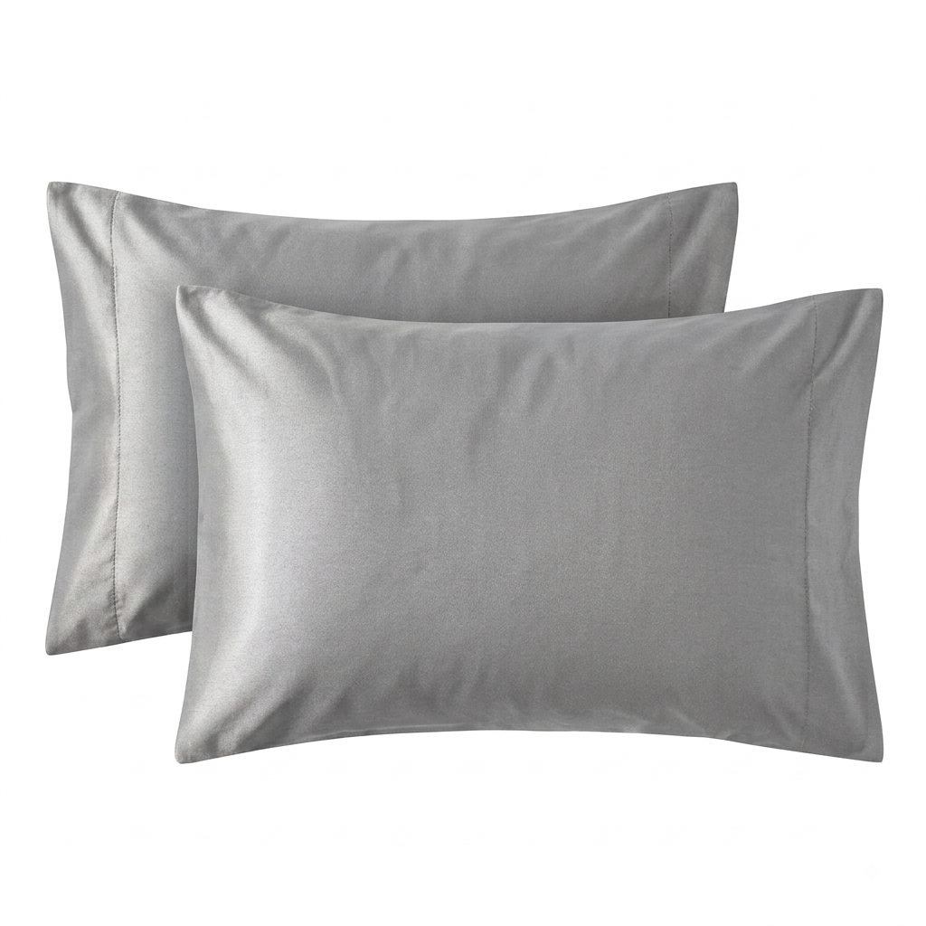 100% Waterproof Pillow Protector with Zipper – Dustproof & Allergen-Proof Pillow Cover | In Silver Color